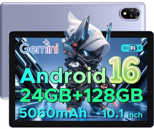 POPUX U10 2026 Neueste Android 16 Tablet 10 Pollici, 16GB RAM+128GB ROM (2TB TF) Gemini AI Tablet PC 5060mAh / Widevine L1/ 8MP+5MP Doppia Fotocamera/WiFi 6/ Type C/Jack per cuffie da 3,5 mm, Viola
