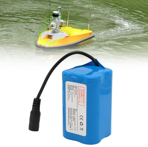 YUKERMARB RC-Nistbootbatterie, 12000 MAh, 7,4 V, Wiederaufladbar mit Ausgewogener Aufladung für Ferngesteuerte Bootsmodelle für Angelköderboote