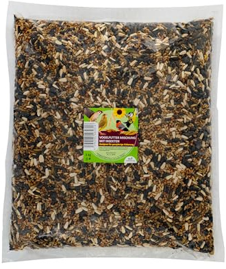 UGF - Fågelfoder vilda fåglar året runt 3kg, vildfågelmat med solrosfrön, soldatfluglarver och pellets med mjölmaskar, ingredienser för utfodring året runt