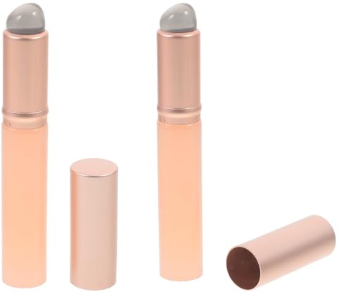 LALAFINA Silikon Lippenstiftpinsel Kunststoff Material 2 Stück mit Deckel Runder Kopf Komfortable Anwendung für Lippen Make Up und Lippenpeeling