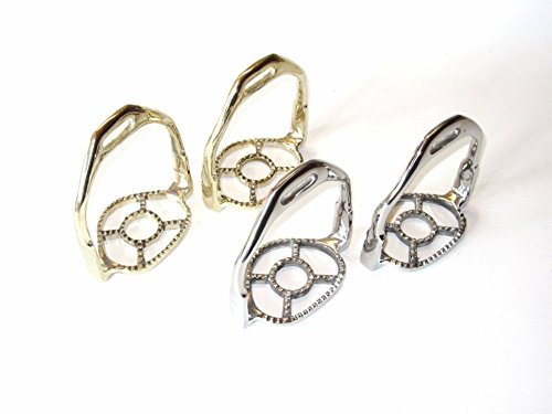 PS Pferdeartikel Paar Portugiesisch barocke Steigbügel Silber oder Goldfarben Farbe Gold