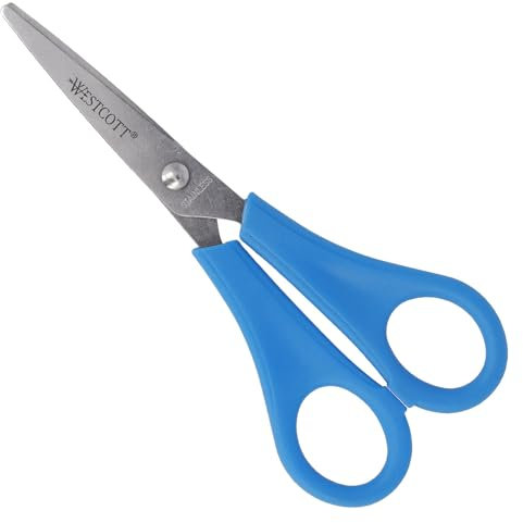 Westcott E-21595 00 Kids Scissor Witch cm-Scale, Pointed tip, 5/13 cm, Blue