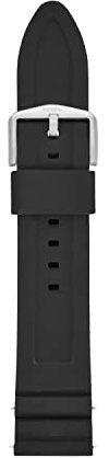 Fossil Men's 22mm Silicone Interchangeable Watch Band Strap, Color: Black (Model: S221304)