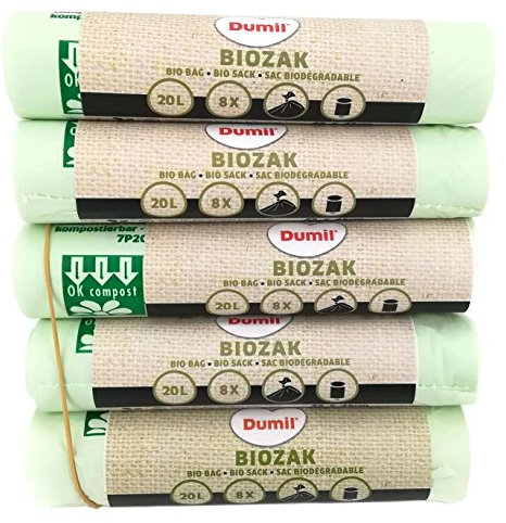 Dumil, sacchetto di rifiuti organici, verde, 20 Liter 120 Stück