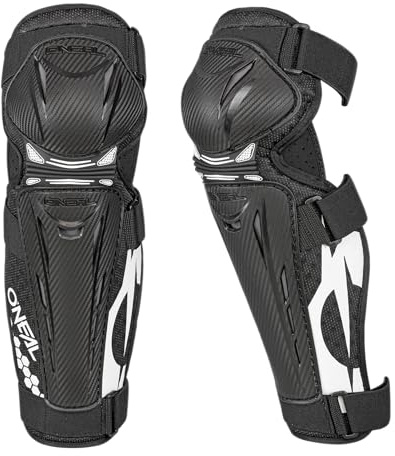 O'NEAL Knee Protector Mountain Bike MTB Downhill Lightweight and Breathable Plastic in Carbon Look EU 2016/427 Trail FR Carbon Look Knee Guard Adult Black White Size XXL