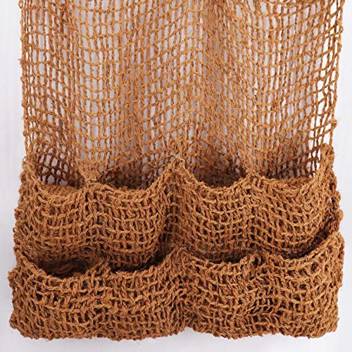 Aquagart 1 x Kokos Pﬂanztasche Kokosmatte Teich Ufermatte Böschungstasche Böschungsmatte Teich Pﬂanzmatte 100 x 100 cm quadratisch mit 8 Teichtaschen 700 gr Außenbereich braun viereckig