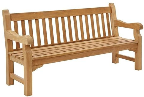 Strandkorbwerk Gartenbank Mammut Teakholz ca. 130 cm Komplett montiert