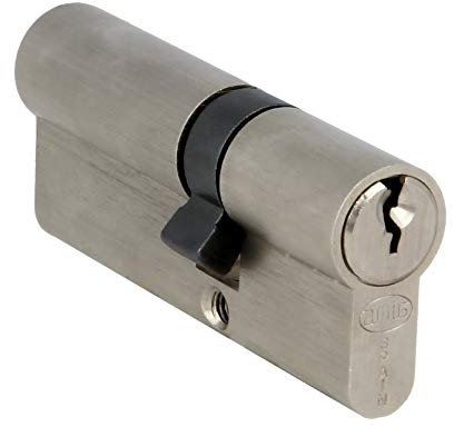 AMIG - Cilindro Serratura di Sicurezza per Porte in Legno - Misura 70 (35-35) mm - 5 Pini - Antiforo - Leva di 15 mm - Include 3 Chiavi in Ottone - Finitura Cromo Opaco