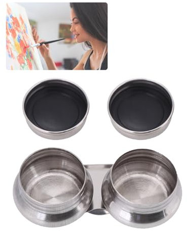 KUIDAMOS Große Öffnung, Doppel-Palette, Ölfarbe, Megilp Terpentin, Lösungsmittelbehälter mit Deckel, für Künstler, Metall