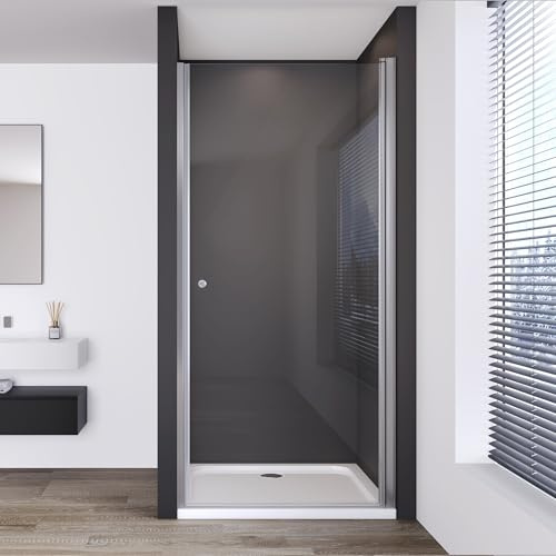 IMPTS Nische Duschtür 90cm, Pendeltür Schwingtür Dusche Duschwand Duschkabine 6mm ESG Sicherheitsglas 185cm