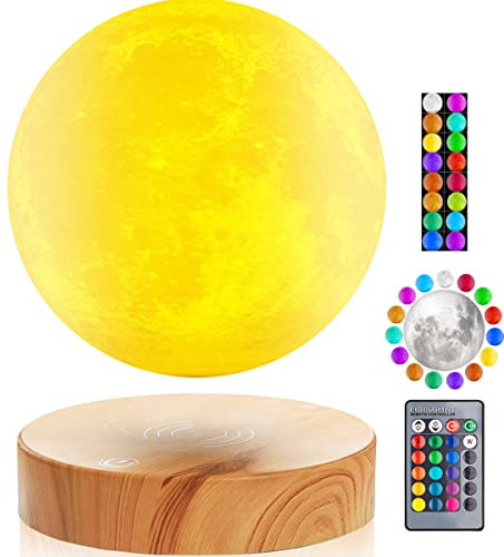 VGAzer Schwebende Mondlampe 16 Farben Magnetisches LED-Nachtlicht - Geschenke, Levitation Mondlampe für Schlafzimmer Wohnzimmer Büro