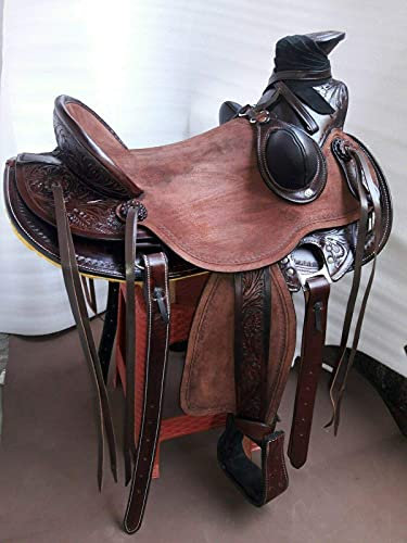 Equestrian Universe Western-Sattel für Jugendliche und Kinder, robust, Kaffeebraun