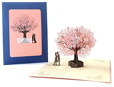 Tarjeta De Felicitación Pop Up 3D, Romántica Tarjeta Cumpleaños Con Sobre, Tarjeta Romántica 3D, Tarjeta De Felicitación Emergente 3D Para Novias, Aniversario, Felicitación De Boda Invitación(A)