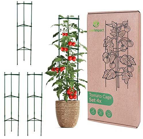4-Pack Tomatbur | Hjälp Dina Växter Att Växa | Växtburar & Stöd | Justerbar Storlek | Stöd För Tomatplantor | Ram För Uppstöttning | Tomatspaljé
