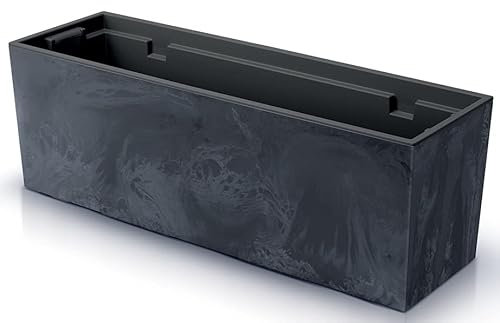 R.G. Blumenkasten Blumentopf Balkonkasten Pflanzkasten Beton Optik Blumenkübel Urbi Effect mit Pflanzeinsatz (600 Anthrazit)