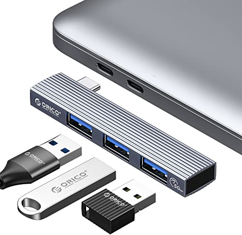 ORICO Hub USB-C para MacBook, Adaptador 3 en 1 USB C con 1 USB 3.0, 2 USB 2.0, Mini Aliumum Dockingstation Compatible con iPad Pro 2021 2020 2018 12.9 11 Pulgadas iPad Air 4