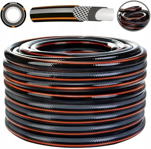 Gartenschlauch 3/4 Zoll 15m Carbon Schlauch Wasserschlauch 4 lagig Bewässerungsschlauch UV-beständig.