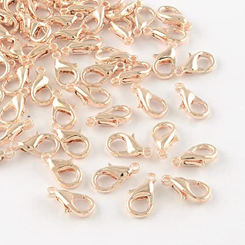 Craftdady 50 Stück Legierung Karabinerverschluss Roségold Papageien Trigger Verbinder Verschluss Haken für DIY Basteln Schlüsselanhänger Handtasche Kette Herstellung