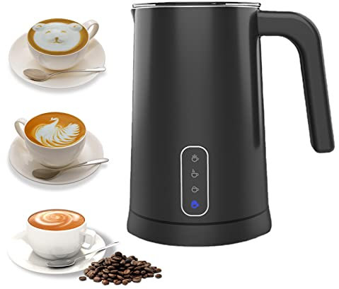 QJUZO Milchaufschäumer Elektrisch Milchschäumer, 4 in 1 Automatischer Milchbehälter mit antihaftbeschichtung 300ml Elektrischer Milchaufschäumer Für Milchschaum Warm & Kalt, Latte, Cappuccino
