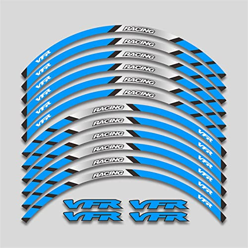 ROANNY Felgenband Motorrad-Vorder- Und Hinterreifen, Wasserdichter Logo-Aufkleber, Reflektierender Streifen, Felgenset, Aufkleber Für VFR 800 1200 750 Alle Jahre (Color : B)