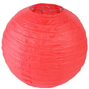 Surwin 10 Pezzi Lanterne Cinesi, Lanterne di Carta, Cinese Rotonda Lanterna di Carta da Appendere Decorazioni da Appendere per Feste di Matrimonio, Feste di Compleanno (25cm,Rosso)