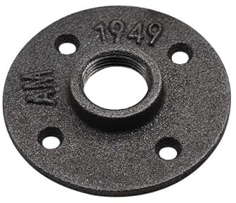 RaamKa Flange 1 pz Nero Decorativo Ghisa Malleabile Piano/Parete Flangia Ghisa Malleabile Raccordi BSP Foro Filettato Flangia Filettata (Size : DN20)