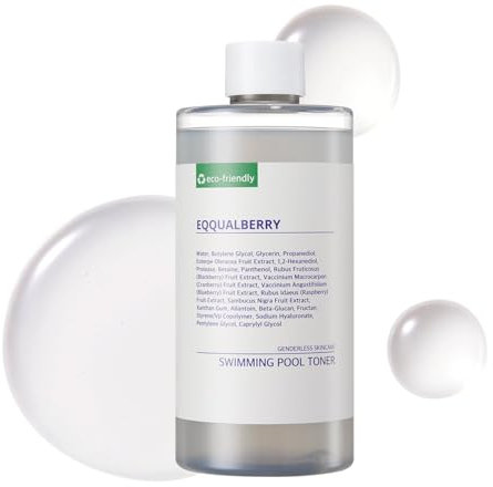 EQQUALBERRY Swimming Pool Face Toner 300ml Moisturising and Soothing Facial Toner for Face, Pore Control and Gentle Exfoliation, Suitable for Dry to Oily Skin
