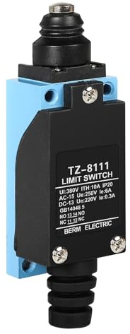 DEWIN Limit Switch, TZ-8111 Self-resetting Limit Switch Direct Pressure Plunger Type Micro Travel Switch AC250V/6A