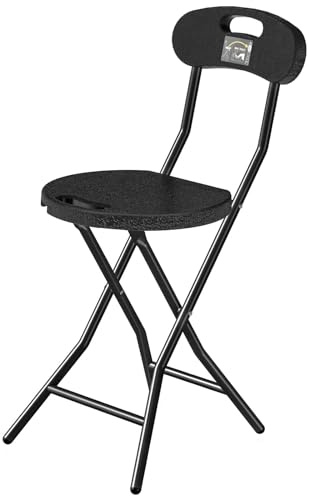 TVON Folding Chair with Backrest Easy Store Metal Frame Folding Stool for Home Garden Office 197 KG Capacity