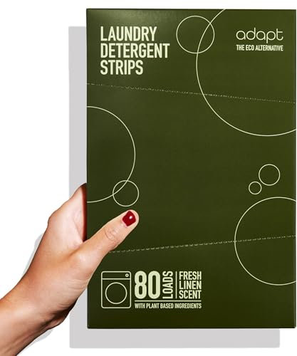 Adapt Laundry Detergent Sheets 80 loads Eco Ultra-Concentrated Non-Bio Fresh Linen Scent for Machine and Hand Washing Plastic Free
