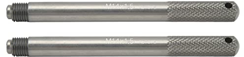 Radausrichtungsstift M14x1.5, 2er-Set, Schwarz, Aluminium | Montagehilfe, M14x1.5 Gewinde, Gerillter Schaft für sicheren Halt, Aluminiumlegierung, Universell für Pkw