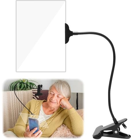 Yuragim 5 lupas con soporte, lupa con clip, lupa de lectura para personas mayores, con pinza ajustable, cuello de cisne flexible, lupa lateral para leer, lupa con pinza para manualidades, lectura,