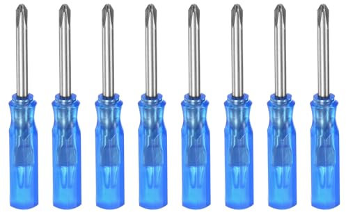 QUARKZMAN 8pz Cacciavite a Croce Mini Phillips Ph1 2.5mm Testa Piatto Magnetica 45mm per Riparazioni di Piccoli Elettrodomestici, Blu