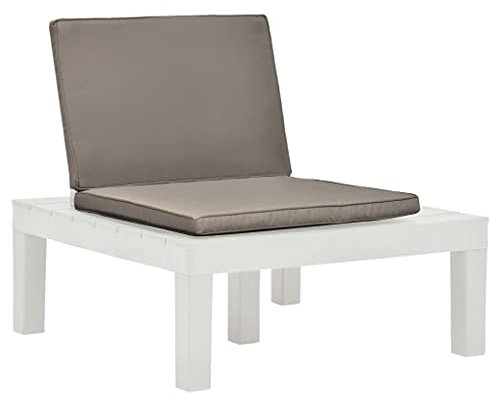 HETFTJN Balkon Stühle Gartenstühle Set Esszimmerstühle Modern Loungesessel - Gartenstühle mit Auflagen 4 STK. Kunststoff Weiß für Balcony Terrassen Outdoor Garden