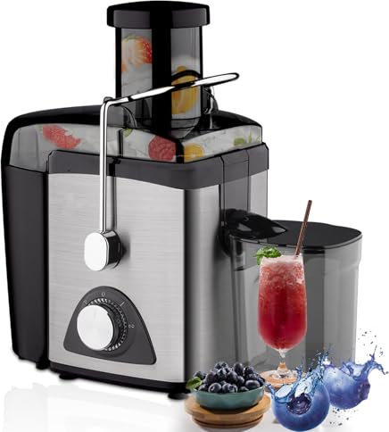 Spremiagrumi, Spremiagrumi per Frutta e Verdura 1000 W Spremitura Rapida con Spremiagrumi Centrifugo con Controllo a 3 Velocità, Antigoccia Antiscivolo Facile da Pulire per Limoni Lime Pompelmi Arance