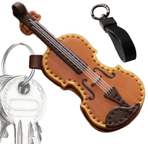 Ancsttu Leder-Schlüsselanhänger für Violine, Leder-Schlüsselanhänger für Violine und Cello - Geigenspielzeug Schlüsselanhänger | Musikinstrument-Schlüsselanhänger, Schlüsselanhänger, Taschenanhänger