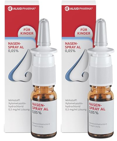 ALIUD PHARMA Nasenspray AL 0,05%, Lösung 2x10 ml: Mit abschwellender Wirkung bei verstopfter Nase wegen Schnupfen, für Kinder geeignet