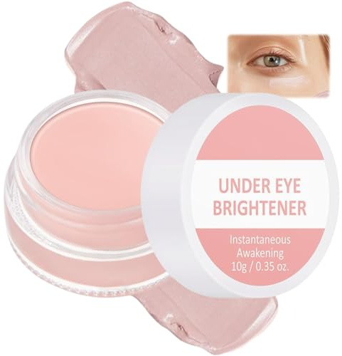Full Coverage Under Eye Brightener & Concealer for Dark Circles and Spots - Long-Lasting Corrective Pink Cream Primer & Highlighter Foundation