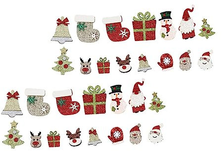 IWOWHERO 20stücke Teiliges Weihnachts-patch Goldpulveroptik Festliche Applikationen Für Kleidung Taschen Schuhe Und Mützen Bunte Diy-verzierung Mit Weihnachtlichen Motiven Vielseitig Einset