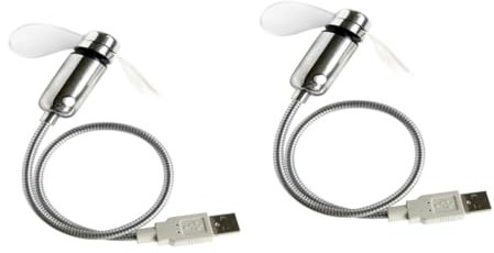 SWOOMEY 2piezas Ventilador Usb Mini Reloj Led Enfriador Portátil Pantalla De Hora Para Oficina Hogar y Viajes Función De Memoria y Duales