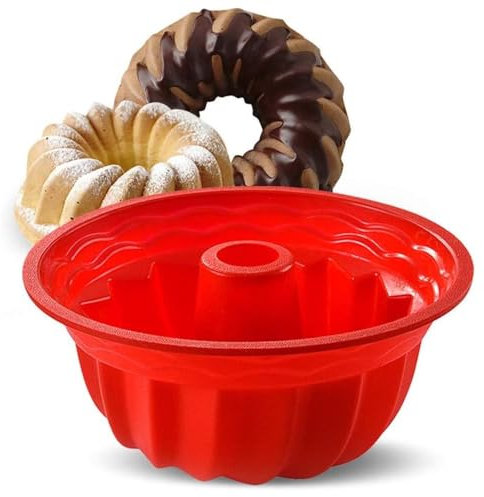 CHEFZOCO Molde repostería de tubo, Molde para bizcocho, Molde para brownies, Apto para hacer pan, molde gelatina, Soporta hasta 230ºC, Antiadherente, Apto para lavavajilla, Silicona, Diámetro 24 cm