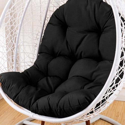 Coussin de Chaise Suspendue, Coussin De Chaise À Panier Suspendu Épais Imperméable Panier de Balançoire Coussin À Bascule Coussin de Chaise de Jardin Rechange pour Patio Extérieur,Noir,120×80cm