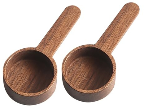 GALPADA 2piezas Cuchara De Madera Retro Diseño De Mango Práctico Para Azúcar Leche Polvo Té Condimentos
