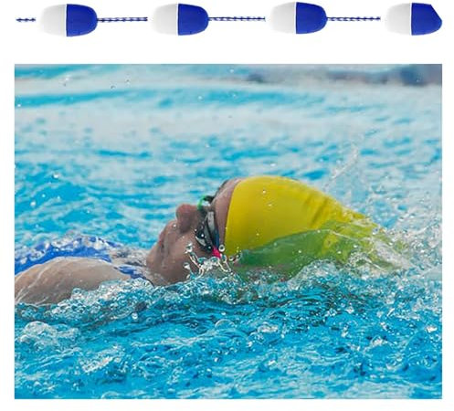 Verstellbare Schwimmboje, 8,2 m Spurteiler-Seil mit Haken für Poolsicherheit, ideal für Indoor/Outdoor-Schwimmübungen und Familientrainings