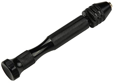 Tofficu Black Precision Pin Vise Hand Drill Adjustable Aluminium Alloy Drill Holder Wood and Jewelry Hobby Models Efficient Manual Tool