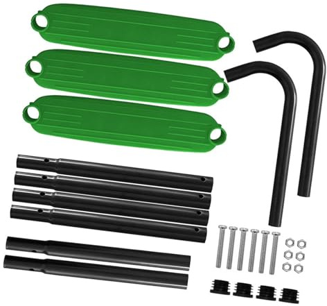 HGZLQKD Kids Trampoline Ladder with 3 Steps DIY Kit for Large Family Trampolines Easily Install Sturdy Portable 40.5x13.8inch, Green