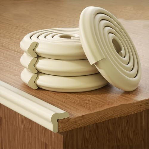 Klebender Baby Schutz Kantenschutz Eckenschutz Aus Schaumstoff Treppenkissen Für Möbel Treppen Schränke Kindersichere Stoßdämpfer Anti-Kollision(Beige)