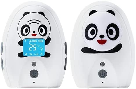 Baby monitor audio TimeFlys Mustang Panda, entrambe le unità portatili, interfono Talk back, lungo raggio fino a 304,8 m, monitoraggio della temperatura e avvertimento, ninne nanne, vibrazioni