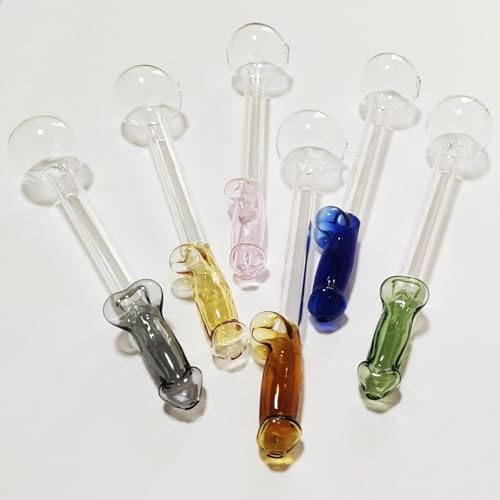 Glass Water Pipes Oil Burner Handmade Thick Heat Resistant Colorful Pipe For Bong (6PCS)