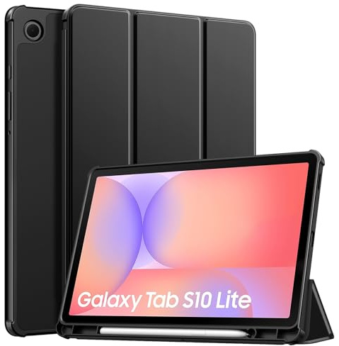 TiMOVO Custodia per Samsung Galaxy Tab S10 Lite 10,9 Pollici 2025 SM-X400/X406 con Portapenne S Pen, Supporto Sottile Cover Protettiva Posteriore in TPU,Supporta Auto Sveglia/Sonno, Nero